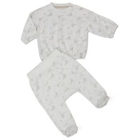 J13815: Baby Unisex Seals Ribbed AOP Top & Footed Pant Outfit (0-6 Months)